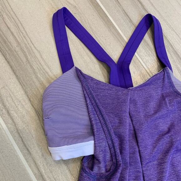 Lululemon Rest Less Purple Running Tank Top with built in bra - Picture 4 of 9
